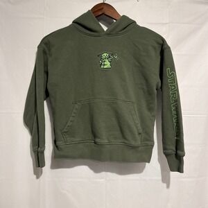 Gap Kids Star Wars Mandalorian Grogu Baby Yoda Hoodie Olive Green GAP Logo Hood